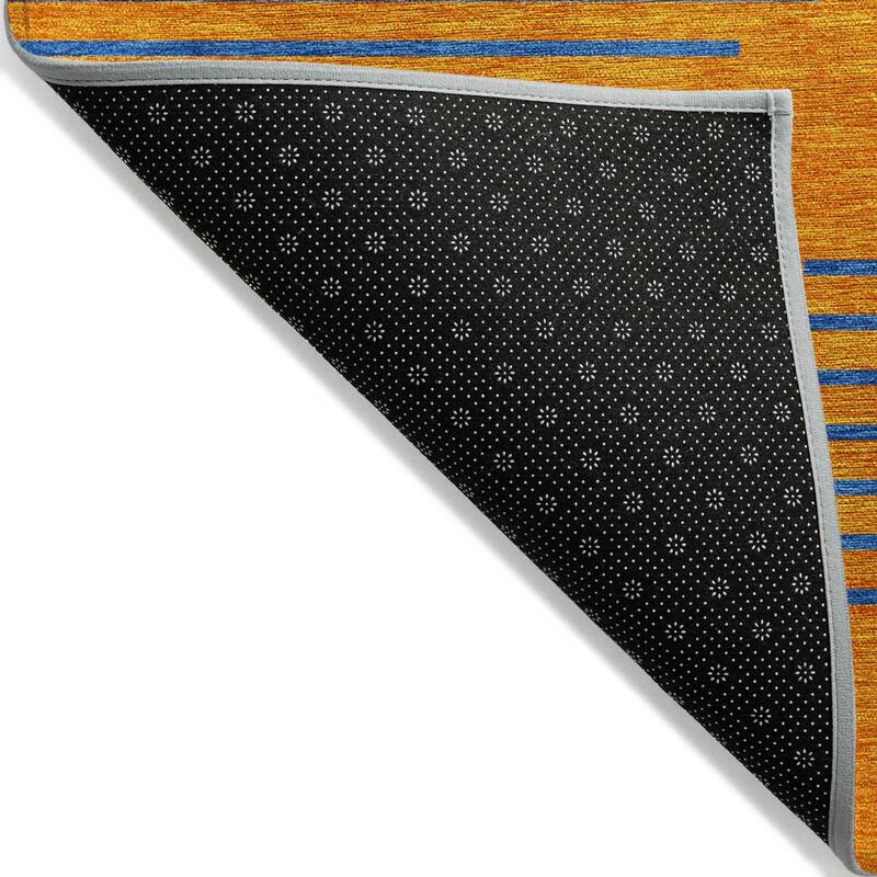 Machine Washable Indoor/ Outdoor Contemporary Geo Chantille Rug