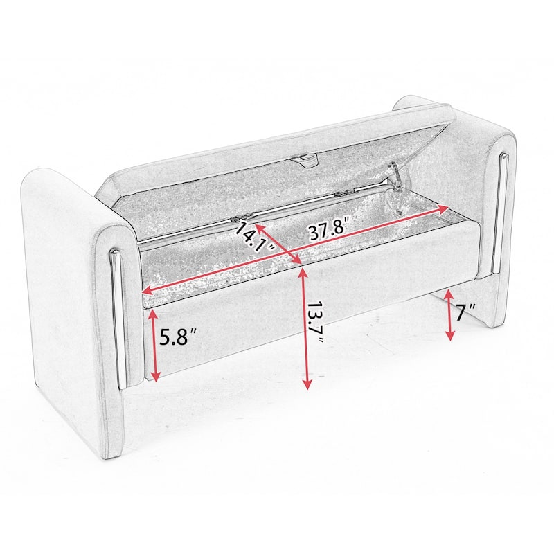 Velvet Fabric Storage Bench