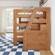 preview thumbnail 6 of 22, Max and Lily Modern Farmhouse Queen Over Queen Bunk Bed With Staircase