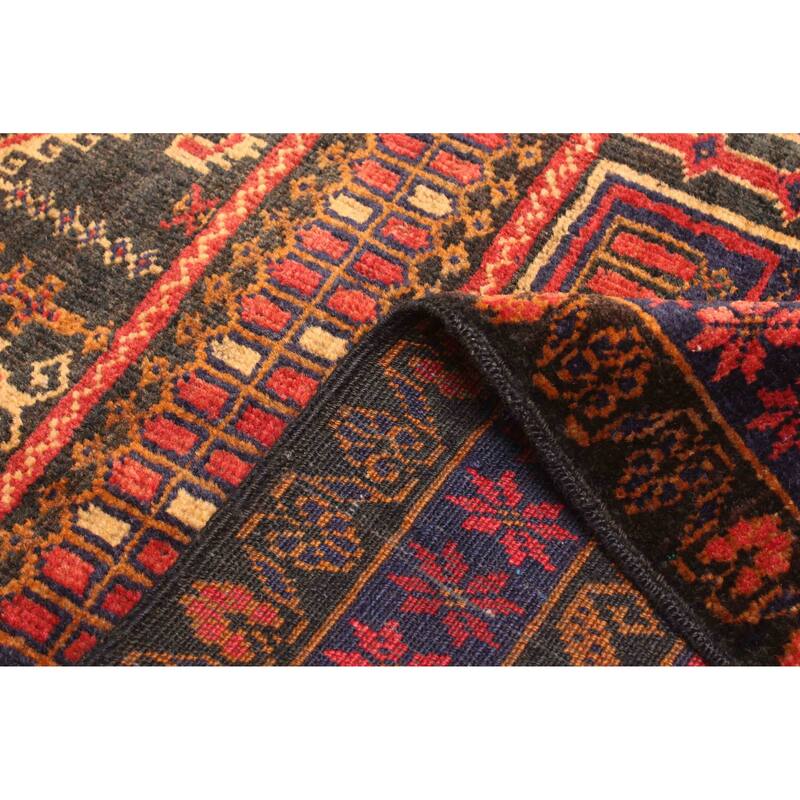 ECARPETGALLERY Hand-knotted Teimani Black Wool Rug - 2'9 x 4'8