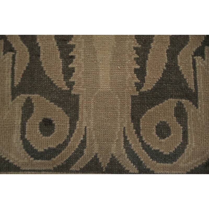 Hand Knotted Oriental 100% Wool Carpet Traditional All-Over Brown Ziegler Area Rug - 14' 9'' X 9' 11''