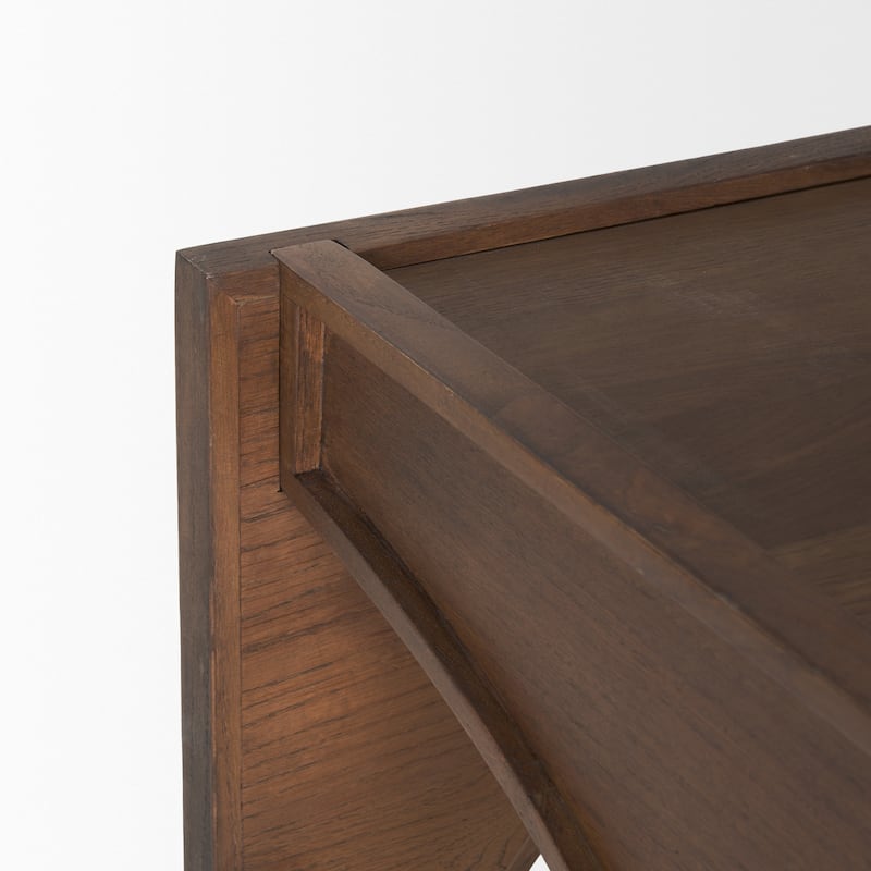 Laraya Medium Brown Wood w/ Arches End Table - 24.0L x 24.0W x 24.0H