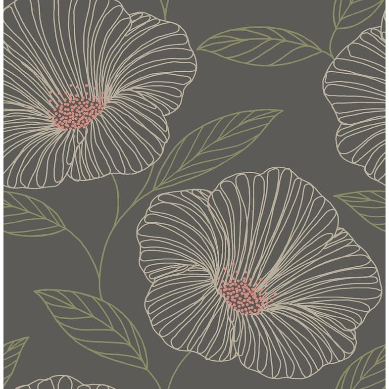 Brewster Mythic Brown Floral Wallpaper - 20.5in x 396in x 0.025in
