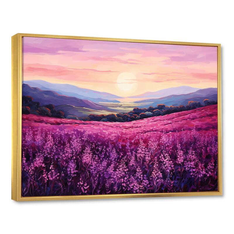Designart "Bloomed Flower Horizons At Sunset I" Flower Framed Wall Art Prints