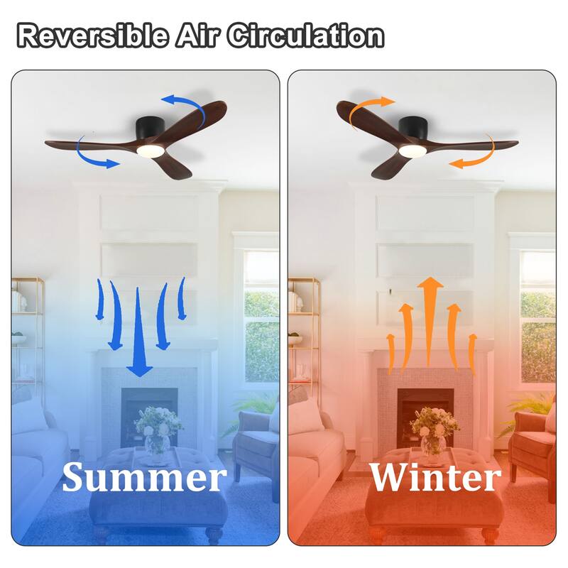 52" Ceiling Fan with Light and Remote Control, Reversible DC Motor