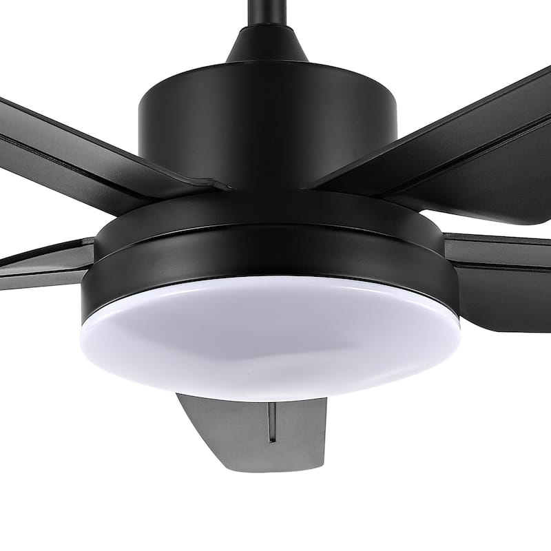 SAFAVIEH Lighting Gospava Led Ceiling Fan - 52 In. W x 52 In. D x 44912 In. H - Black - 52Wx52Dx22H