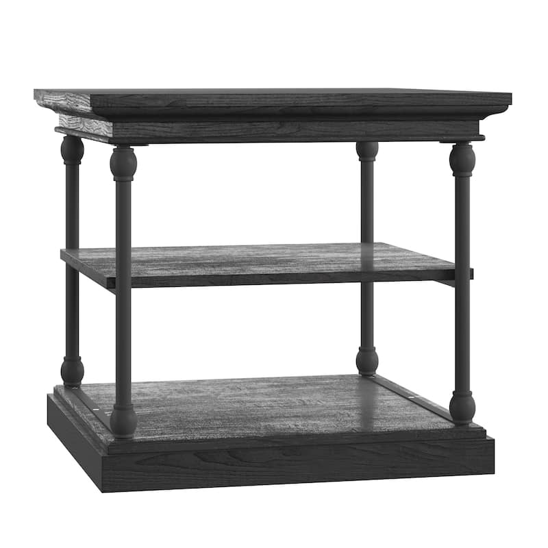 Barnstone Cornice Accent Storage Side Table by iNSPIRE Q Artisan - Black