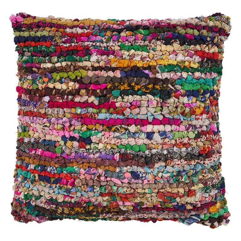 Sevita Boho Chindi Stripe Decorative Throw Pillow