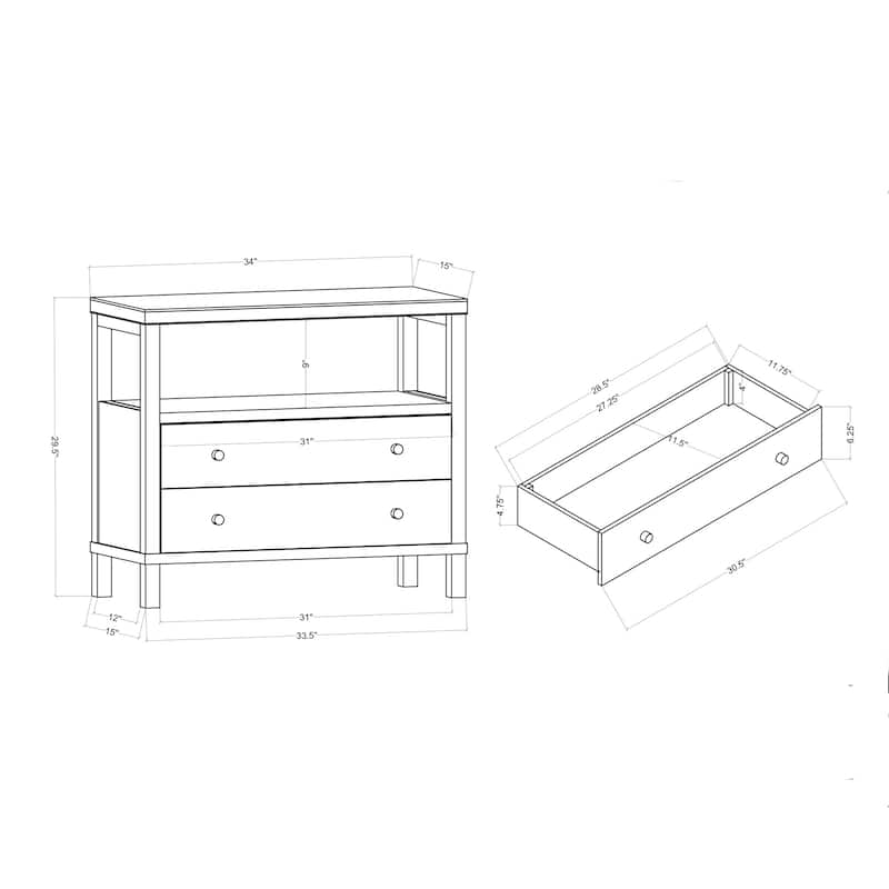 Indigo Road by Egypt Sherrod x East at Main Gemma Two-drawer Oversized Nightstand