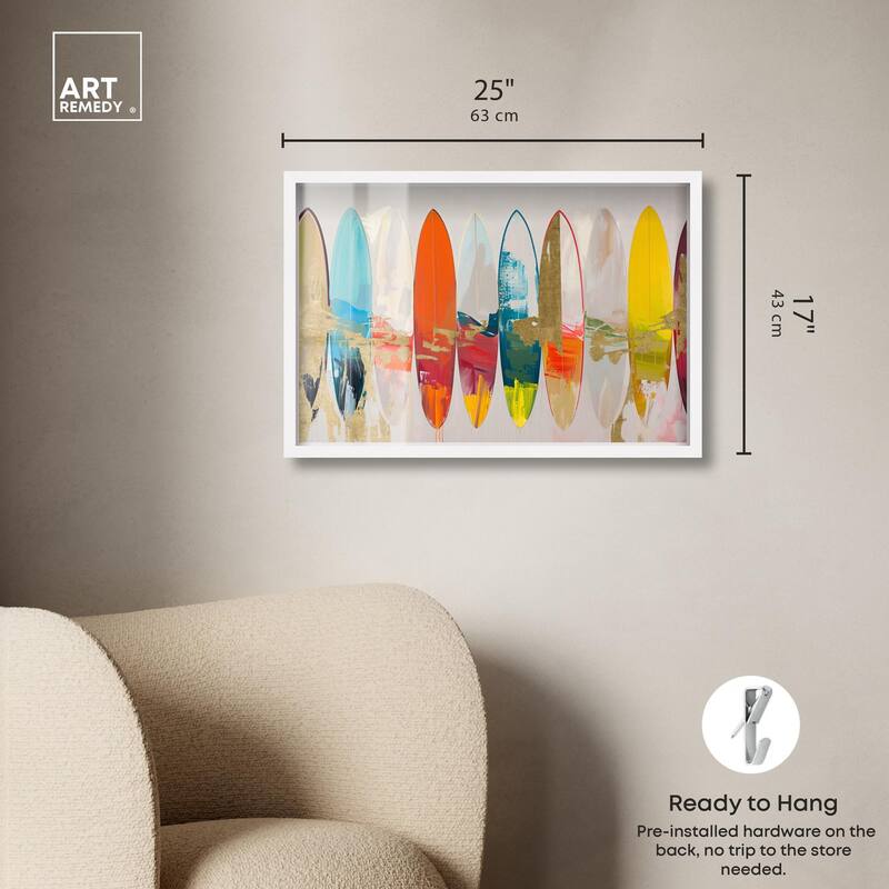 Surfboard Horizons II Shadowbox by Art Remedy