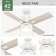 preview thumbnail 5 of 11, Hunter 42" Beck Ceiling Fan with LED Light Kit and Pull Chain - Transitional, Modern, Industrial