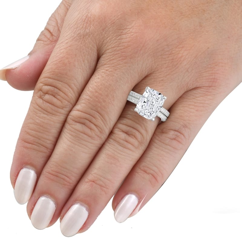 Certified 5.84Ct Cushion Cut Diamond Engagement White Gold Lab Grown