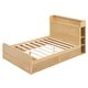 preview thumbnail 7 of 9, Full Size Platform Bed with Headboard and 1 Drawers Underneath, Wooden Storage Bedframe No Box Spring Needed, Natural