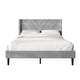preview thumbnail 53 of 62, CraftPorch Sophisticated Wingback Upholstered Platform Velvet Bed Silver Grey - Full