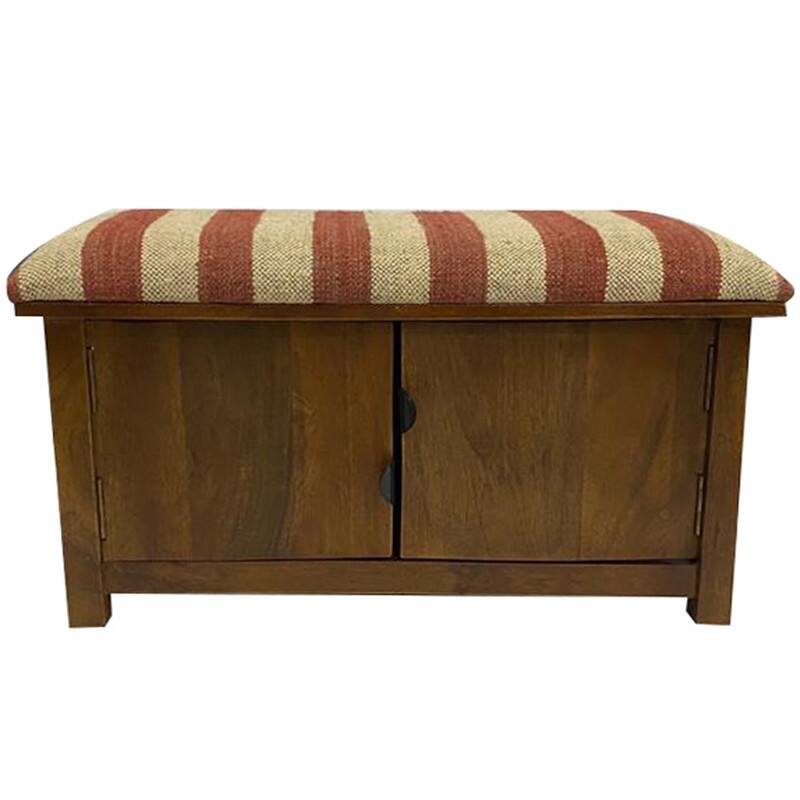 HERAT ORIENTAL Handmade Kilim Upholstered Storage Bench