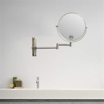 Height Adjustable 8 Inch 1x/10x Magnifying Double Sided Vanity Mirror