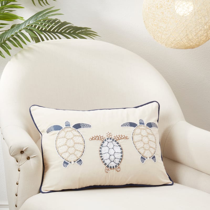 Aquatic Dreams Turtle Throw Pillow
