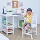 preview thumbnail 5 of 4, Fantasy Fields - Kids Wooden Desk & Chairs Set - White - 40"W x 17.5"L x 25.5"H