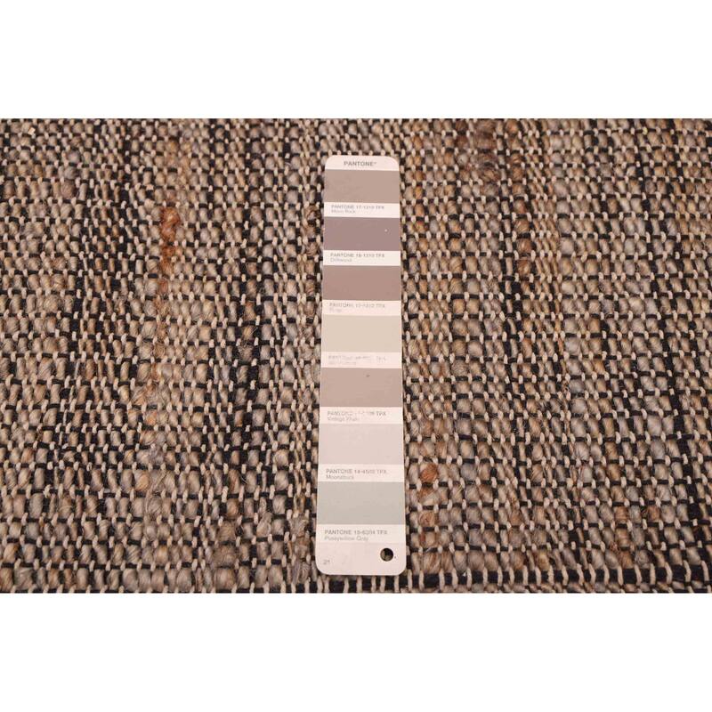 ECARPETGALLERY Flat-Weave Palas Denizli Taupe Jute Kilim - 5'3 x 7'3