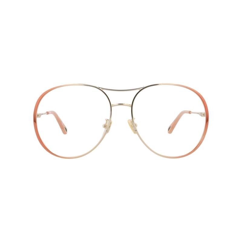 Chloé Aviator-Frame Metal Optical Frames - Nude Nude Transparent