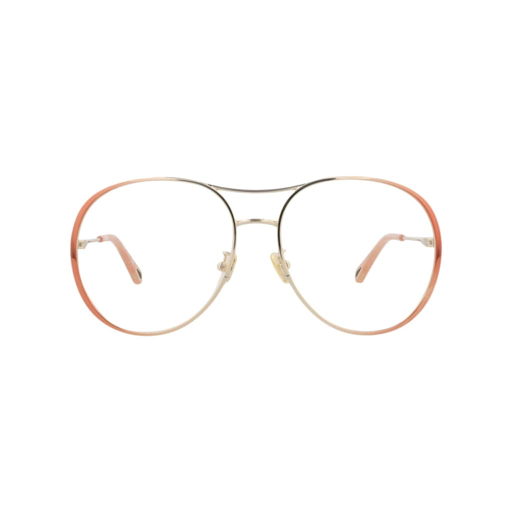 Chloé Aviator-Frame Metal Optical Frames - Nude Nude Transparent