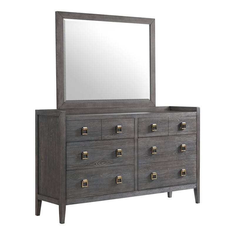 Portia 64" Wide Bedroom Dresser with 6 Drawers, Brushed Brindle