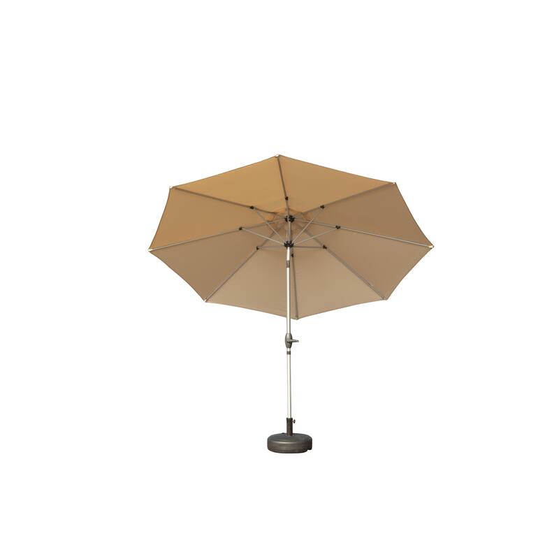9FT Patio Umbrella,Outdoor Table Umbrella with Push Button Tilt and Crank,UV Protection Waterproof Market with 8 Sturdy Ribs - Beige