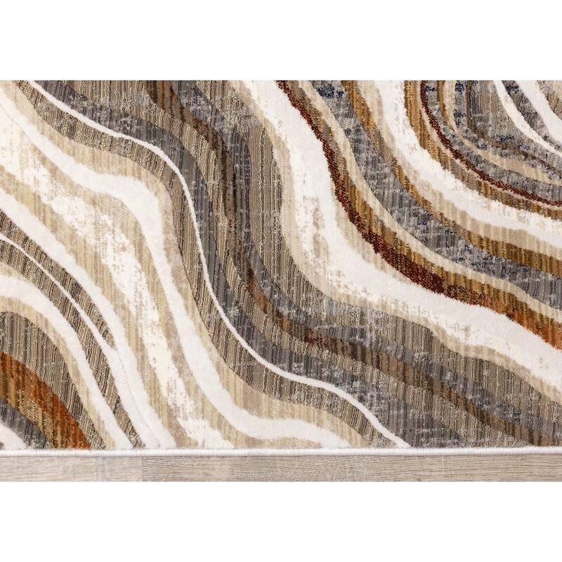 HomeRoots Abstract Modern Rectangle Area Rug - 7' X 10'