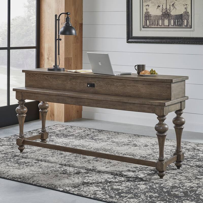 Americana Farmhouse Dusty Taupe Console Bar Table - Dusty Taupe