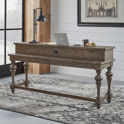 Americana Farmhouse Dusty Taupe Console Bar Table
