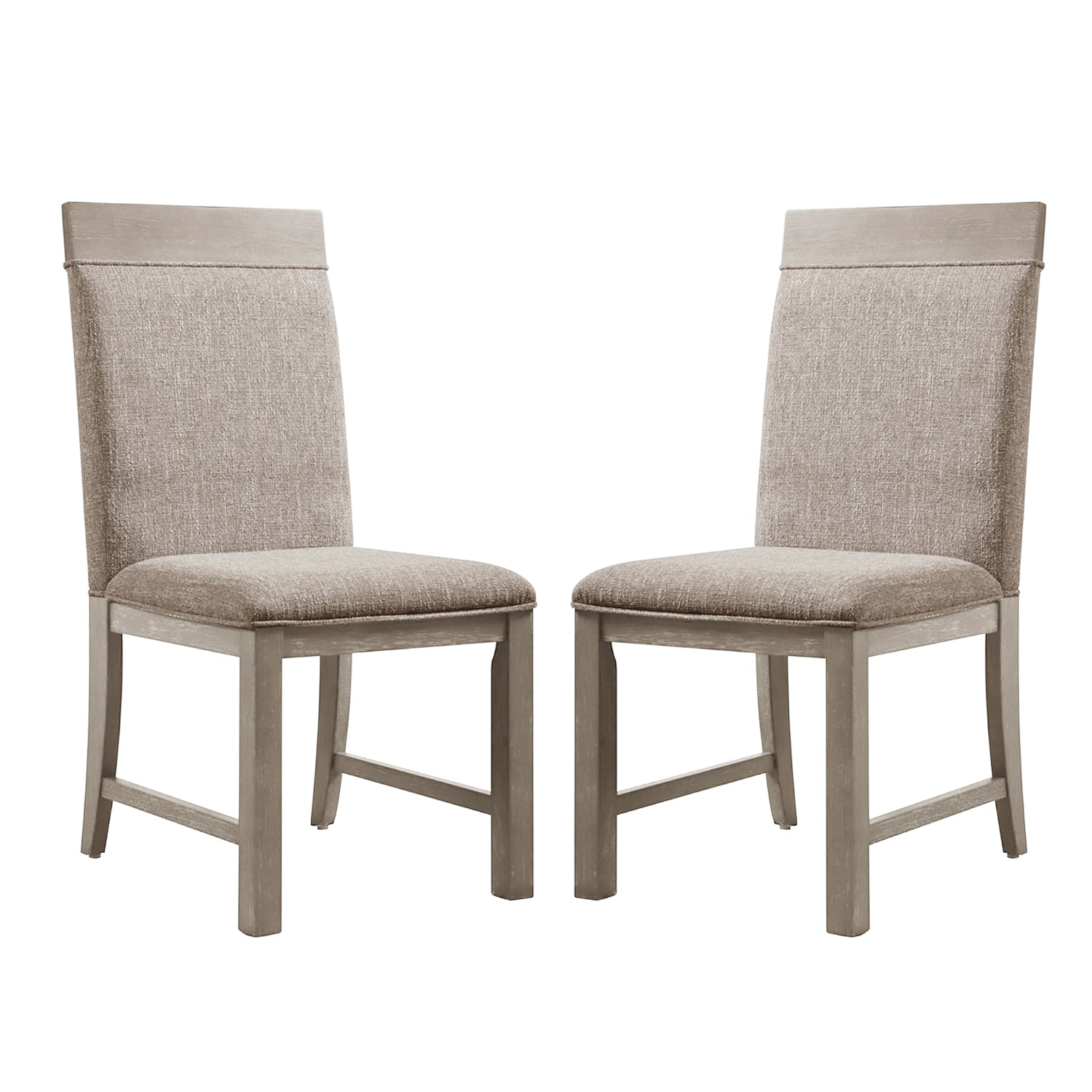Set of 2 Upholstered Side Chairs in Gray and Stone Gray
