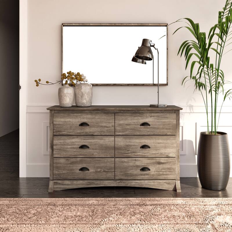 Porch & Den Commerce Black 6-drawer Condo-sized Dresser