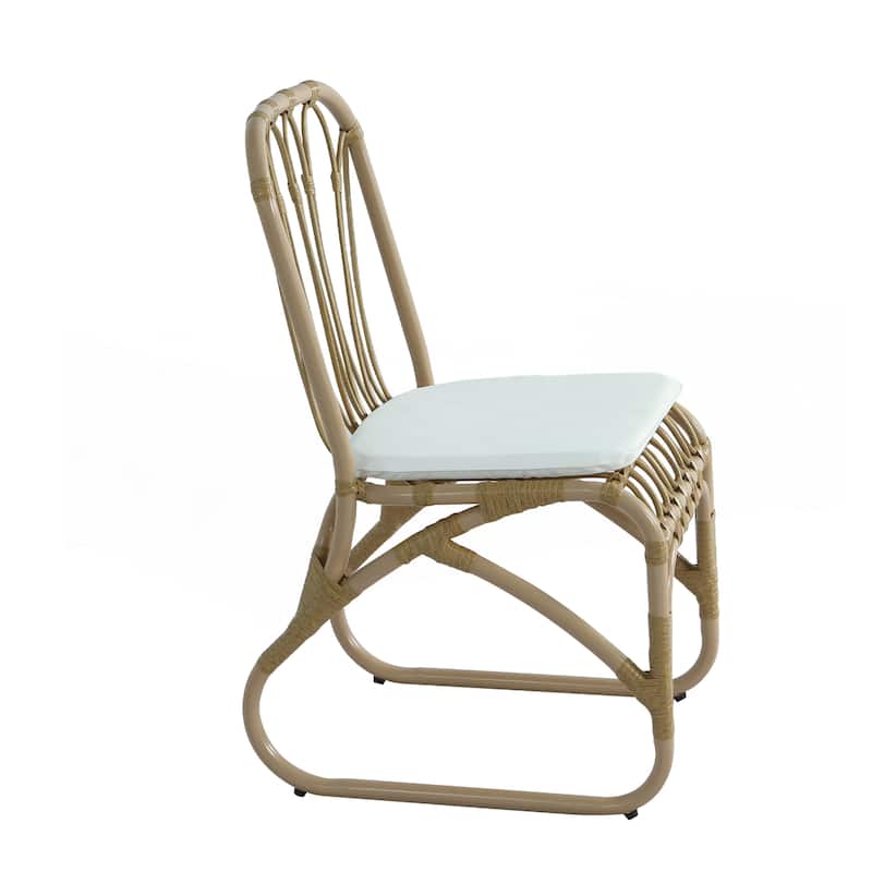 Outdoor PE Wicker Dining Chairs Set of 2