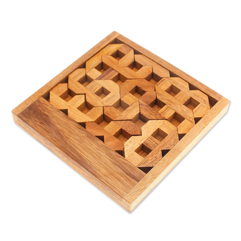 Novica Handmade Mysterious Digit Wood Puzzle