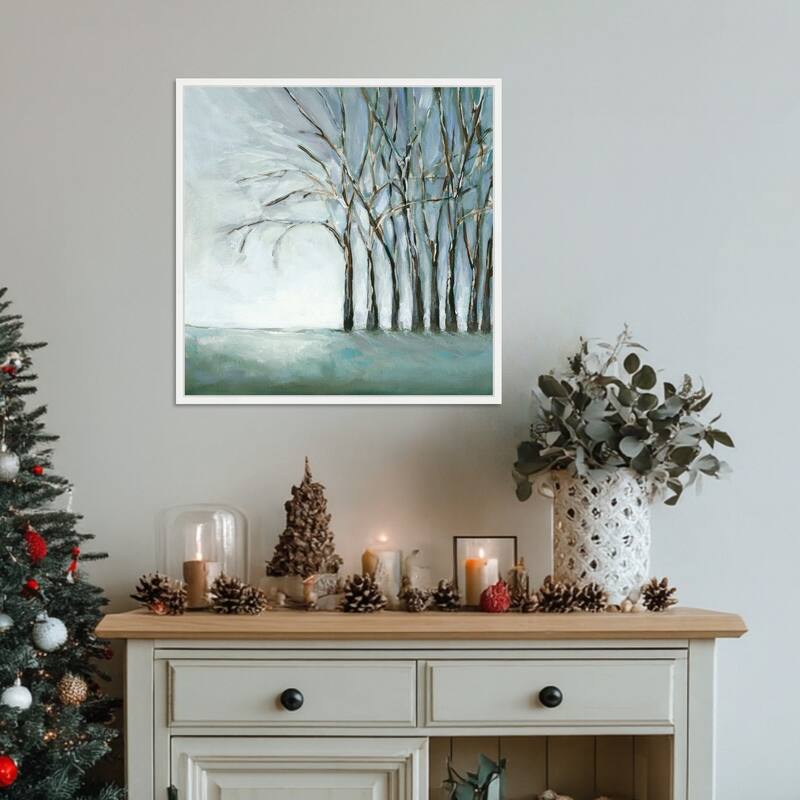 Tree in Winter by Christina Long Framed Canvas Wall Art Print - Sylvie White