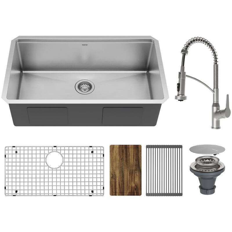 Karran USA WS-37-PK4 Elite Workstation 32" Undermount Single Basin - Satin Brushed