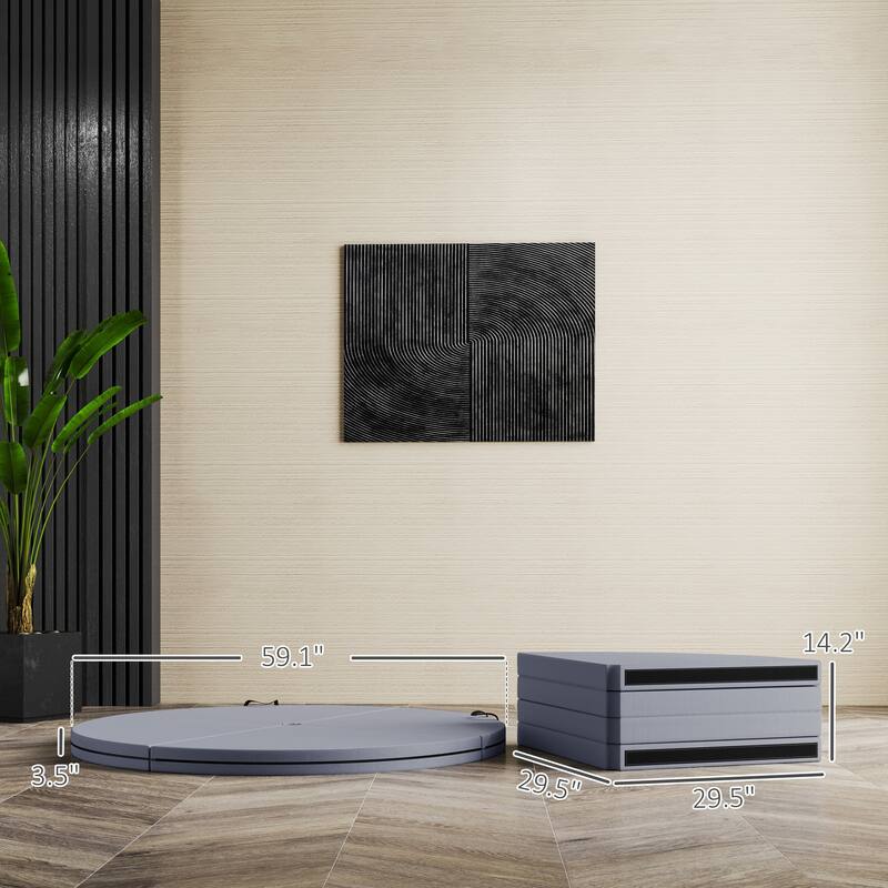 Foldable Pole Dance Safety Mat 3.5 Inch Thick EPE Foam Multi-Use Gymnastics Yoga Pilates Mat with Handles