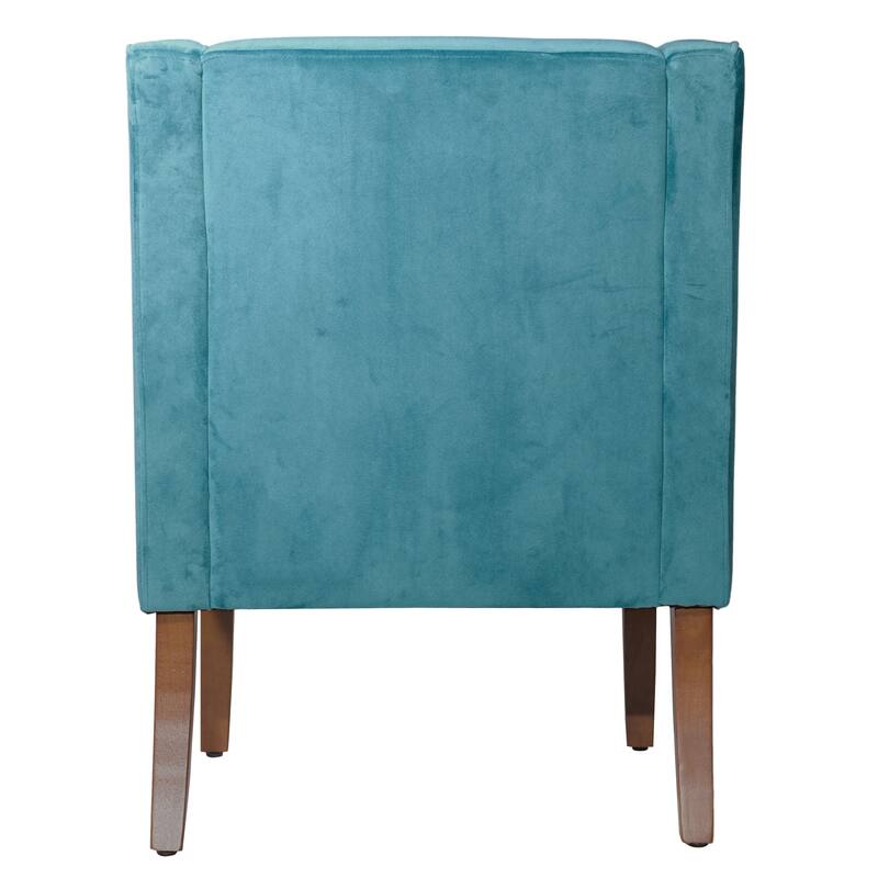 Porch & Den Lyric Turquoise Velvet Swoop Arm Accent Chai r