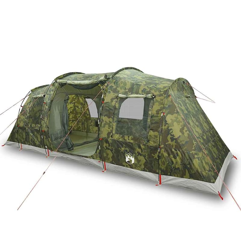 vidaXL Camping Tent Tunnel 4-Person Camouflage Waterproof - 185.8 x 96.5 x 75.6
