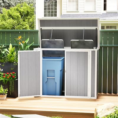 Outdoor Storage Shed for Tools with Lift Lid and Secure Latches - 56.3" W x 29.7" D x 43.3" /42.7" H