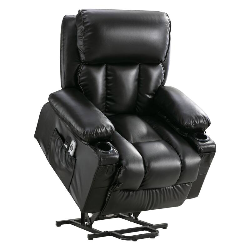 Power Electric massage lift lounge chair for the elderly, with heating and vibration functions,Fleece leather with USB