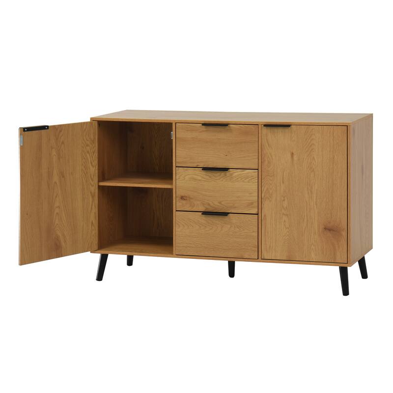Sideboard Buffet Cabinet with 3 Drawers and 2 Doors
