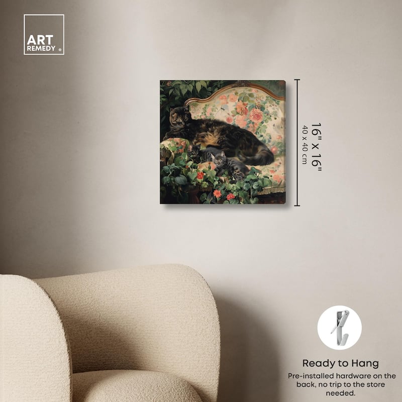 Lounging Cats II Canvas by Art Remedy, Gallery Wrapped