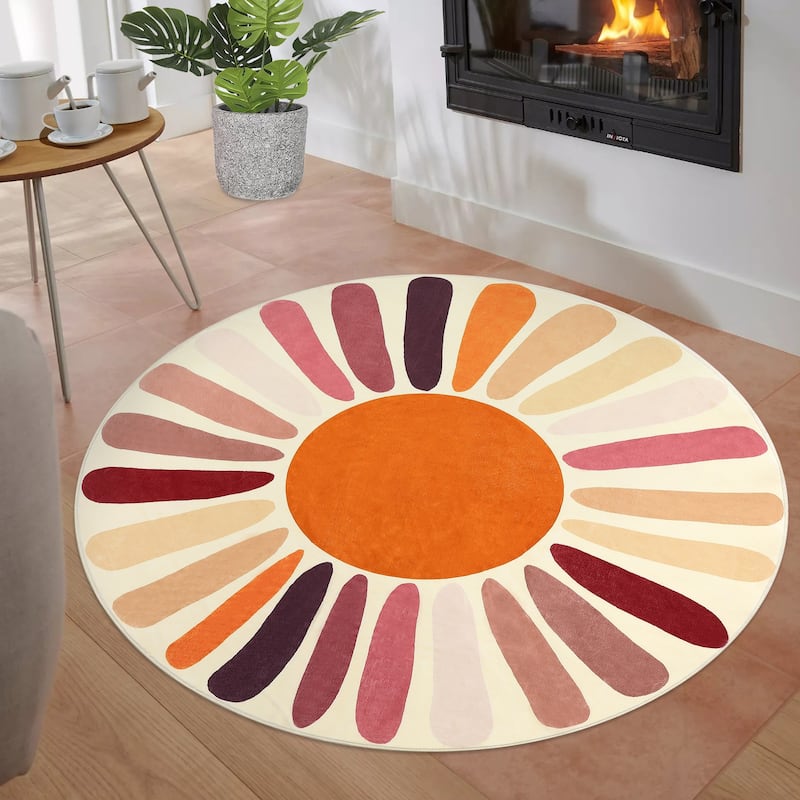 Garvee Rainbow Sol Kids Area Rug