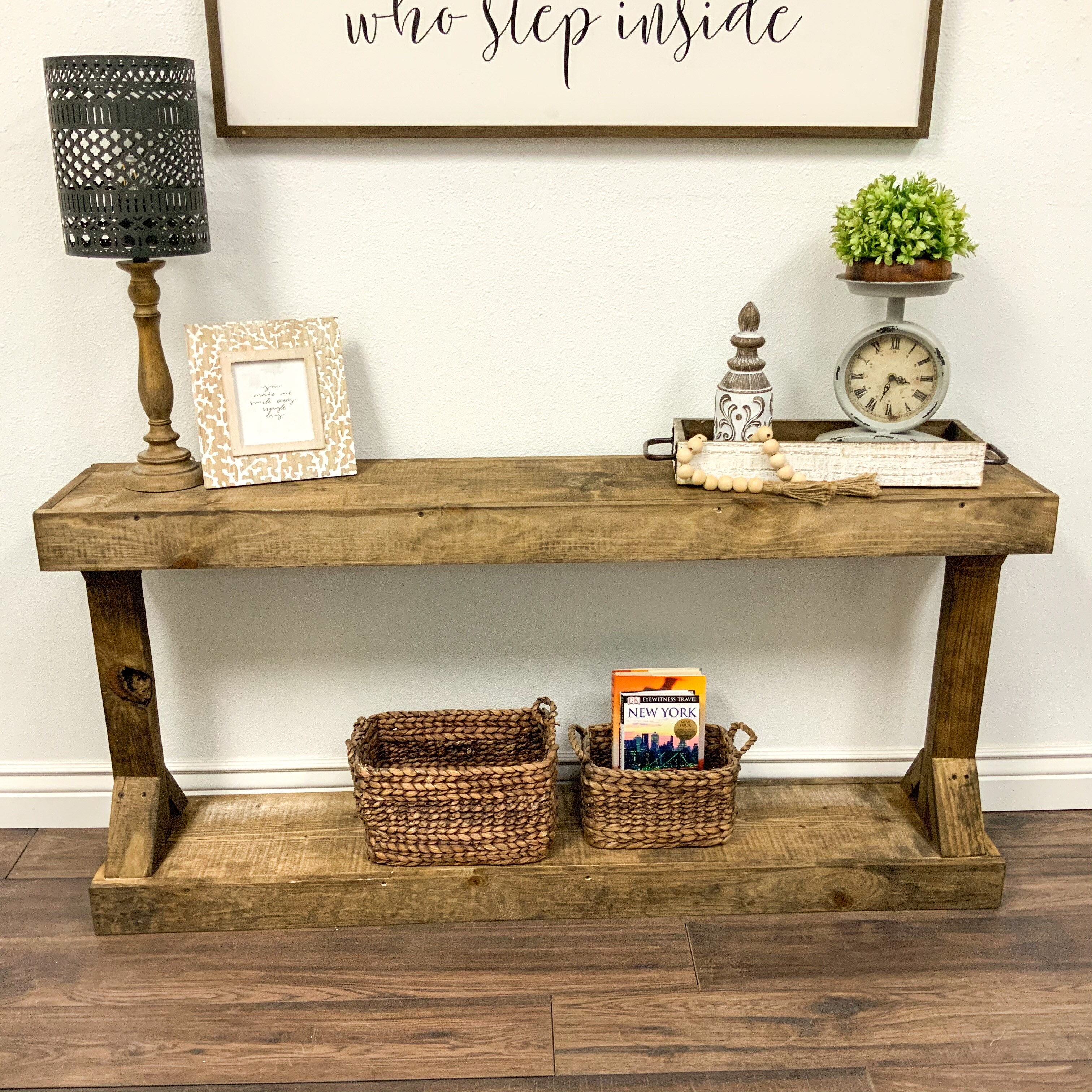 Barb Large Console Table Solid Wood by Del Hutson Designs Bed