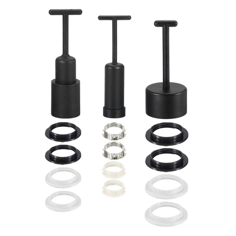 G9/E14/E27 Light Socket Ring Lamp Shade Holder Ring with Removal Tool Set - Black, White