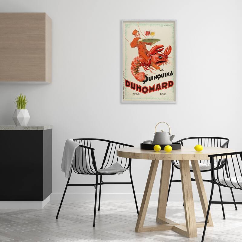 Stupell Vintage Lobster Advertisement Framed Giclee Art Design By Marcus Jules