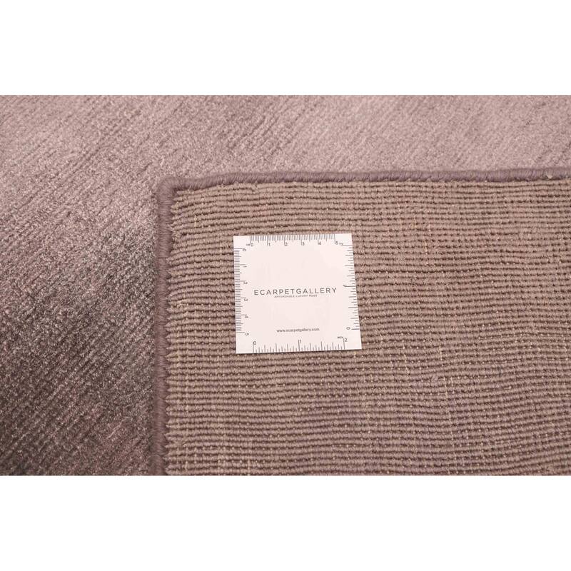 ECARPETGALLERY Hand Loomed Loreto Dark Grey Viscose Rug - 5'8 x 7'10