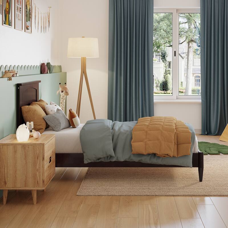 Naples Solid Wood Low Profile Platform Bed