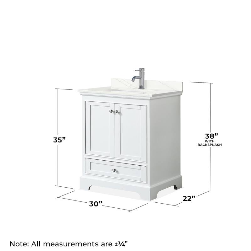 Wyndham Collection WCS202030S-QTZ-UNSMXX Deborah 30" Free Standing